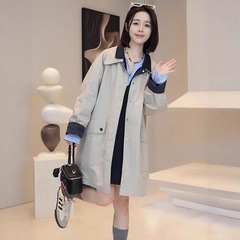 爆款韩版设计感两面穿风衣外套2025秋新宽松显瘦小个子中长款上衣