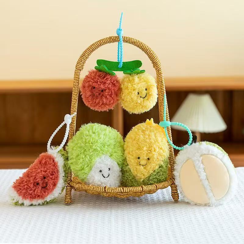 Simulación de frutas y verduras juguetes de peluche colgante repollo fruta muñeca llavero muñeca boda máquina de lanzamiento muñeca