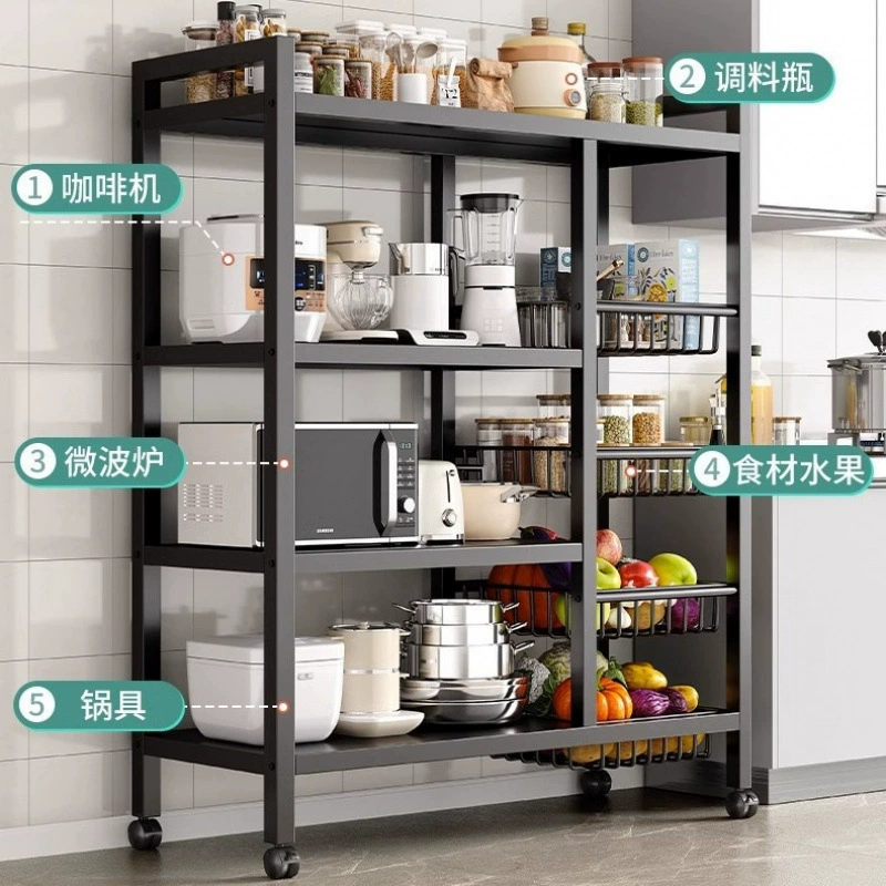 New kitchen multi-functional storage rack floor-standing multi-layer microwave oven oven storage storage shelves wholesale
