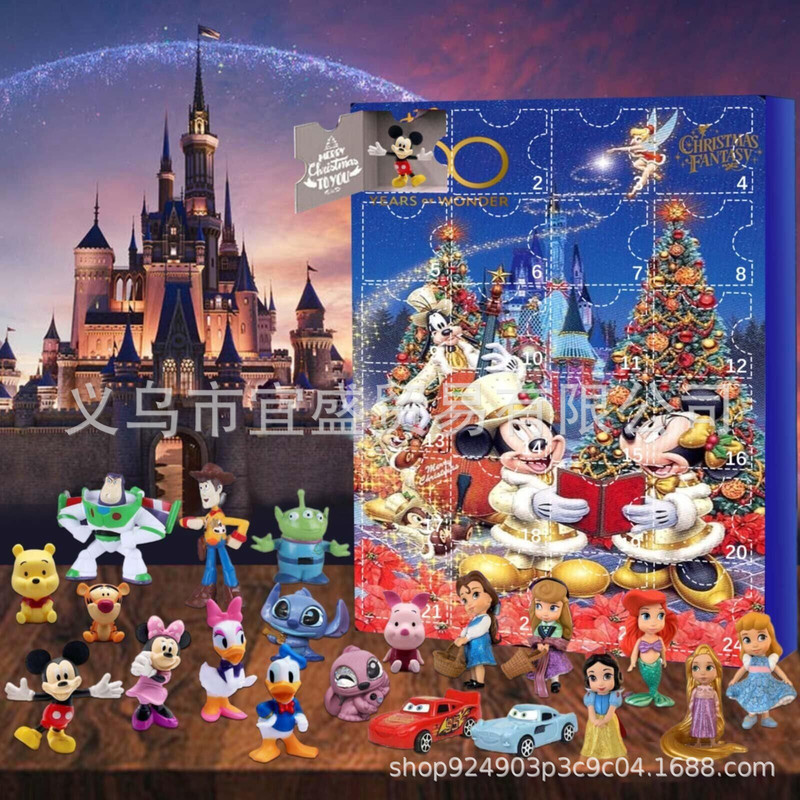 国境を越えたクリスマスミッキーマウスブラインドボックス装飾品家庭庭園24格デザイン家庭人形人形人形人形人形人形人形人形|undefined