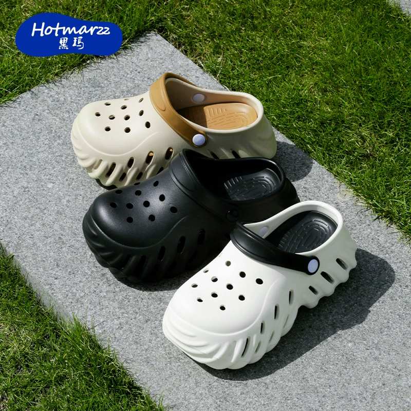 Hotmarzz черная мамская пещерная обувь женская баотоу буксир EVA пляжные туфли дышащие сандалии два носки сандалии противоскользящие тапочки