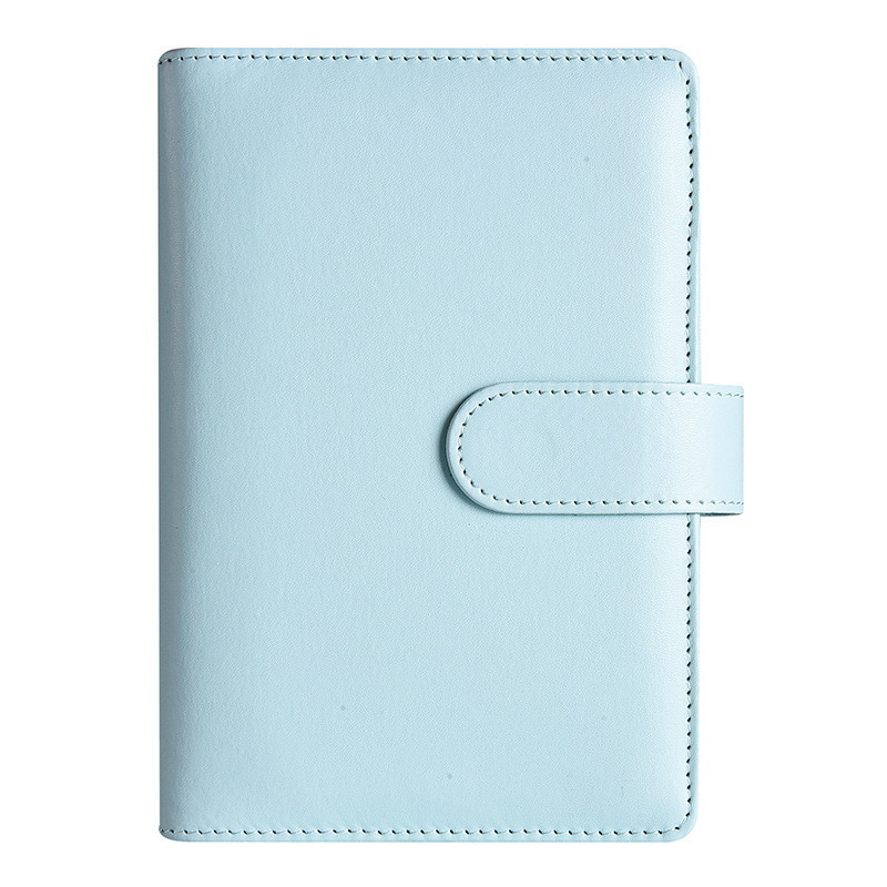 Presupuesto transfronterizo Cash Clip de hojas sueltas Bolsa con cremallera Sobres Libro de cuentas A6 Macarons PU Cuaderno de hojas sueltas de cuero
