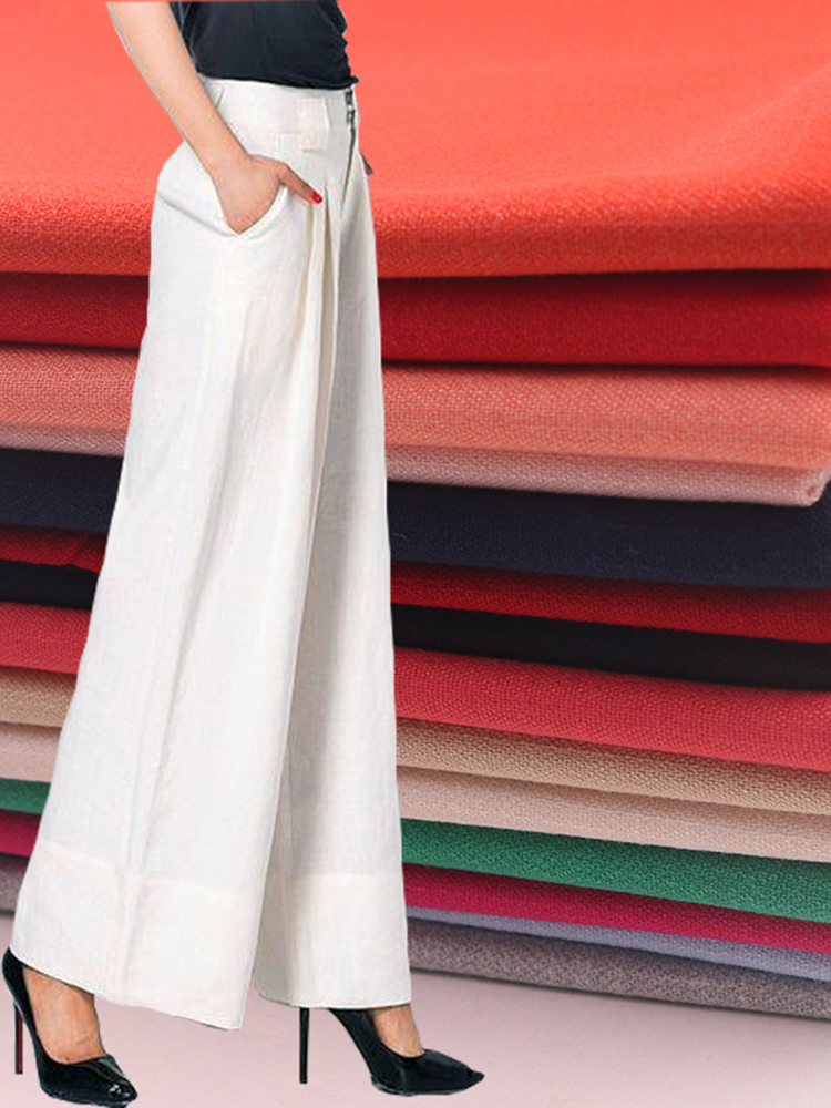 棉麻感抗皱垂顺布料春夏季薄坠垂小西装裤子连衣裙仿亚麻面料