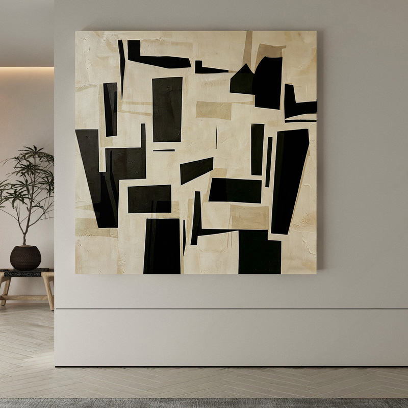 Hand-Painted Oil Painting Modern Minimalist Black and White Abstract Texture Decorative Painting for Tea Room, Living Room, Entryway, Dining Sideboard Wall Art Hand-Painted Oil Painting Modern Minimalist Black and White Abstract Texture Decorative Painting for Tea Room, Living Room, Entryway, Dining Sideboard Wall Art
