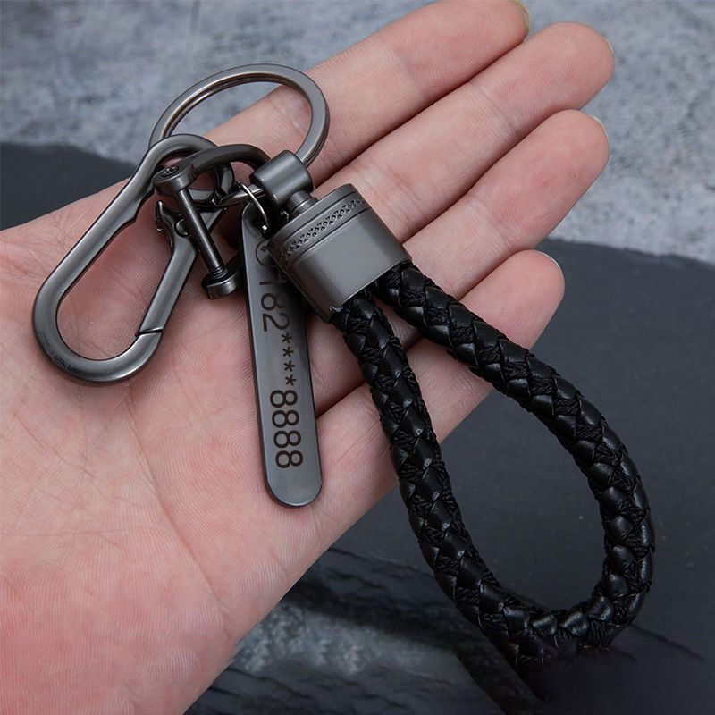 Car Keychain Pendant Men's Rope Keychain Couple Personalized Metal Braided Rope Keychain Hanging Keychain