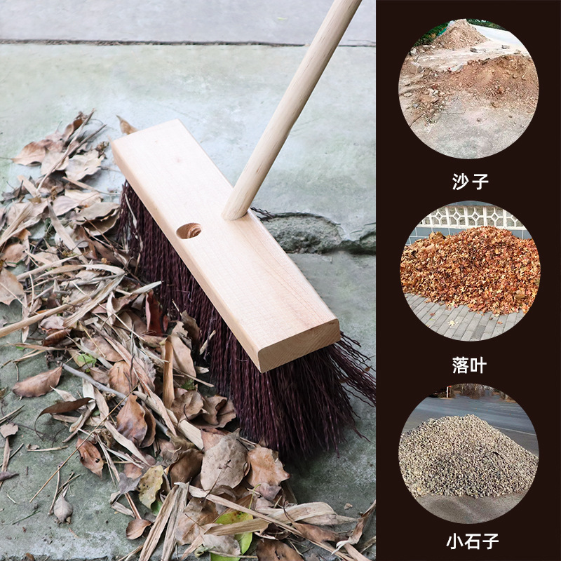 Factory Wholesale Road Cleaning Brush Solid Wood Curved Wire Brush Mexican Deck Brush Household Commercial Storage Plastic Cone Hole