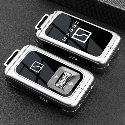 Suitable for Zeekr 9X Key Cover, Car key bag - silver-white-single-shell
