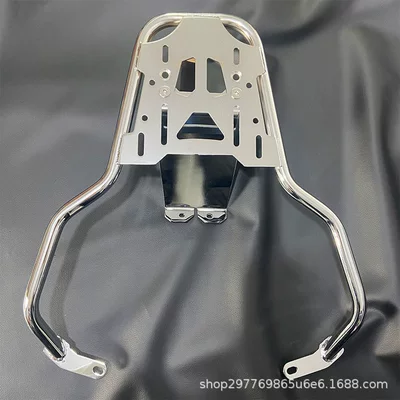 Motorcycle tail modified foldable backrest rack - spring-sprint-premium-chrome-plated-flat-shelf