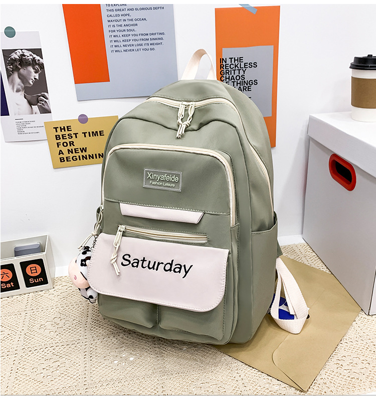 Schoolbag Female Korean High School Student Multi-layer Large-capacity Backpack Grade Five, Grade Six Junior High School Student Versatile Ins Backpack display picture 33