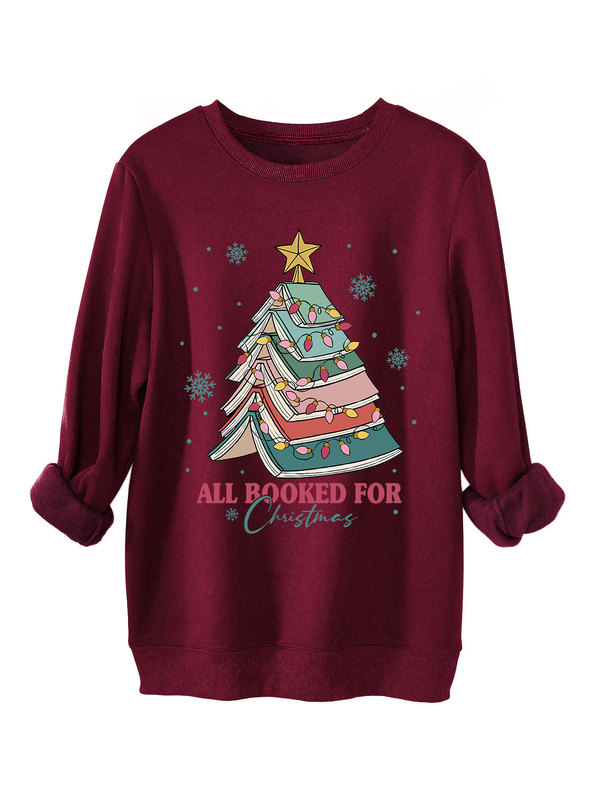 亚马逊ebay独立站加厚保暖女士时尚all booked for christmas卫衣|undefined