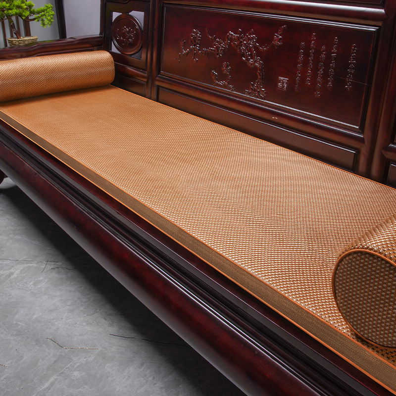 Sofá de madera roja de verano cojín sofá de madera sólida cojín frío nuevo estilo chino helado cojín frío cojín de caña antideslizante de verano cojín