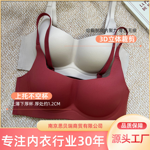 Holographic Cloud-Like Bare Nipple Bra for Women, Small Cup Push-Up, Anti-Sagging, Soft Support, Wireless, Bralette