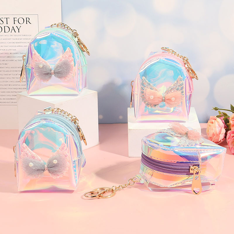 37g Weight Pvc Lining Material Zipper Closure Type Coin Purse Bags Type 1 Piece Quantity Daily Occasion PVC Material Bow Knot Pattern All Seasons Season Women's Gender Streetwear Style Square Shape Women's Bow Knot PVC Zipper Coin Purses 2