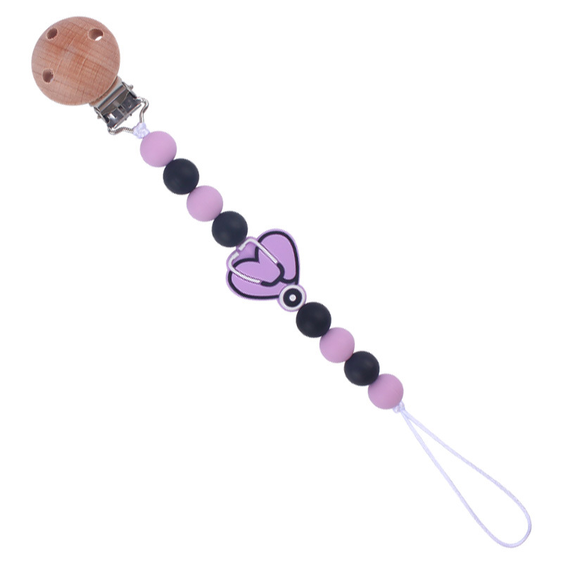 Nuevo bebé suministros de dibujos animados mariposa silicona mordedor calmante bebé DIY mordedura pegamento cadena anti-gota cadena