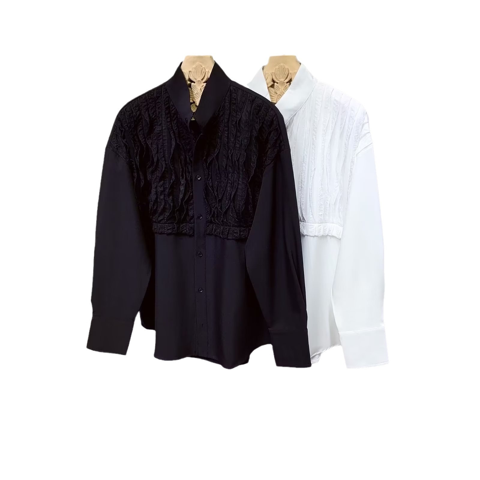 Otoño de alta gama frita calle guapa camisa masculina versión coreana de la moda ins estilo perezoso camisa casual de manga larga