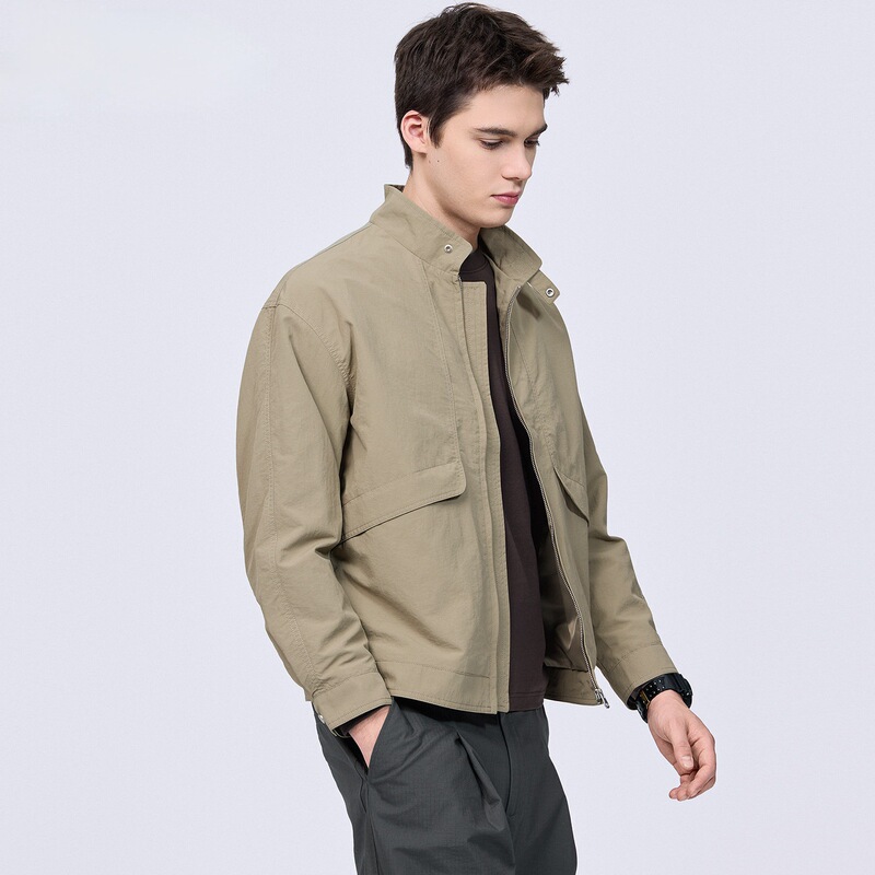 【Harrington】Men's Stand Collar Jacket, Autumn Style, Casual Versatile, Anti-Wrinkle, Easy to Care For, Windproof Coat 【Harrington】Men's Stand Collar Jacket, Autumn Style, Casual Versatile, Anti-Wrinkle, Easy to Care For, Windproof Coat