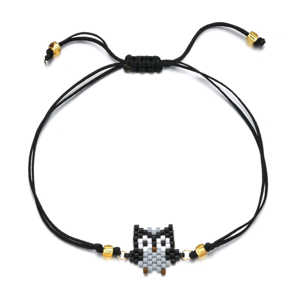 Drawstring Bracelets Classification rope Chain Material Cute Owl Glass Cord String String Bracelets Wholesale