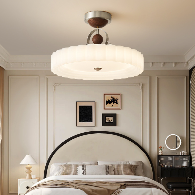 Lámpara de dormitorio principal de estilo antiguo, lámpara de techo de viento crema, luz de lujo, sensación de alta calidad, lámpara de estudio de protección ocular cálida, lámpara de dormitorio principal, lámpara de habitación