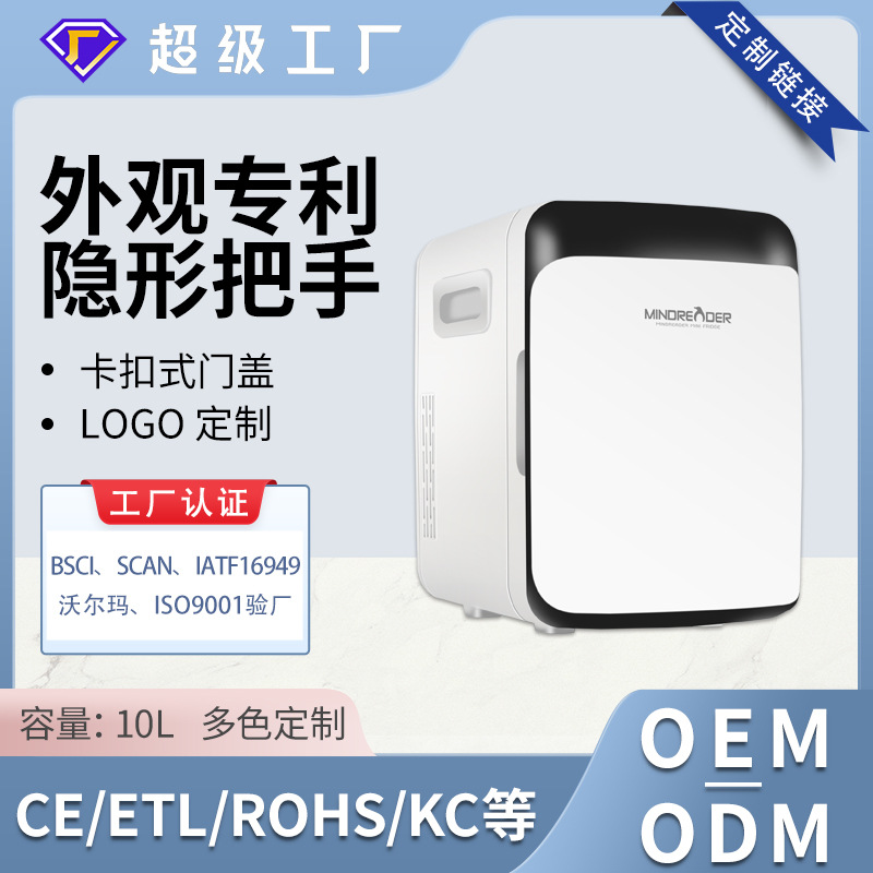 Refrigerador personalizado de 10L para automóviles de doble propósito para automóviles de dormitorio mini mini mini refrigerador refrigerador cosmético
