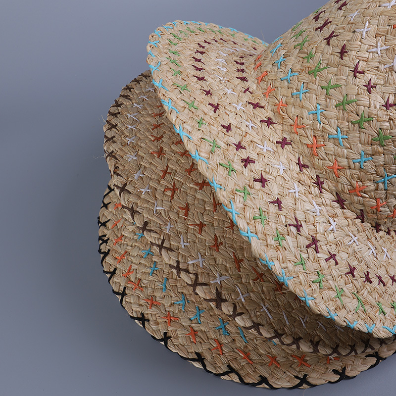 Women's Lady Simple Style Geometric Big Eaves Straw Hat display picture 3