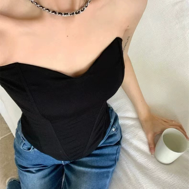 Demi-season top with cups, sexy rostometer, fashionable bra top, high waist