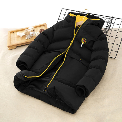 New winter style boys' down jackets, medium and large style children's clothing, children's thickened cotton coats, medium and long jackets for boys and girls