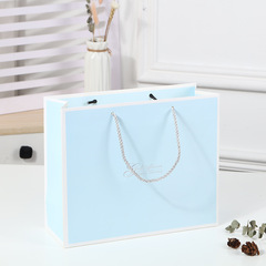 ins大號粉色簡約禮品袋送閨蜜護膚品化妝品包裝袋淺藍色紙袋