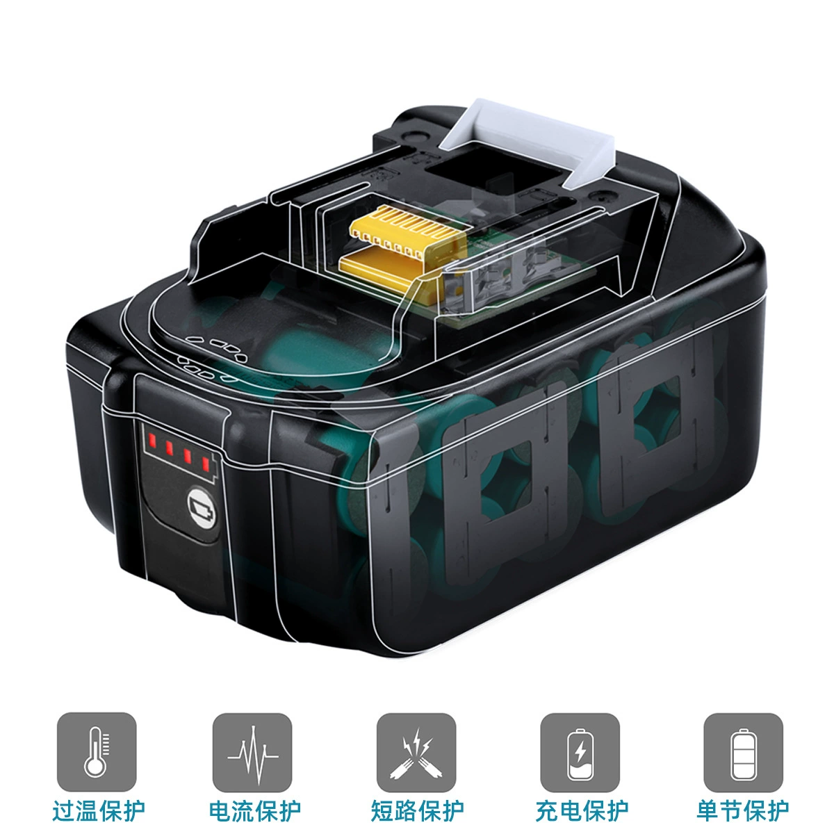 Compatible electric lithium battery, 1830b, 1860b, 18v