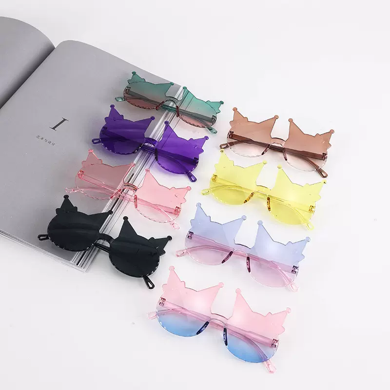 跨境新可爱卡通形象儿童太阳镜宝宝超萌童趣拼色墨镜遮阳防晒眼镜