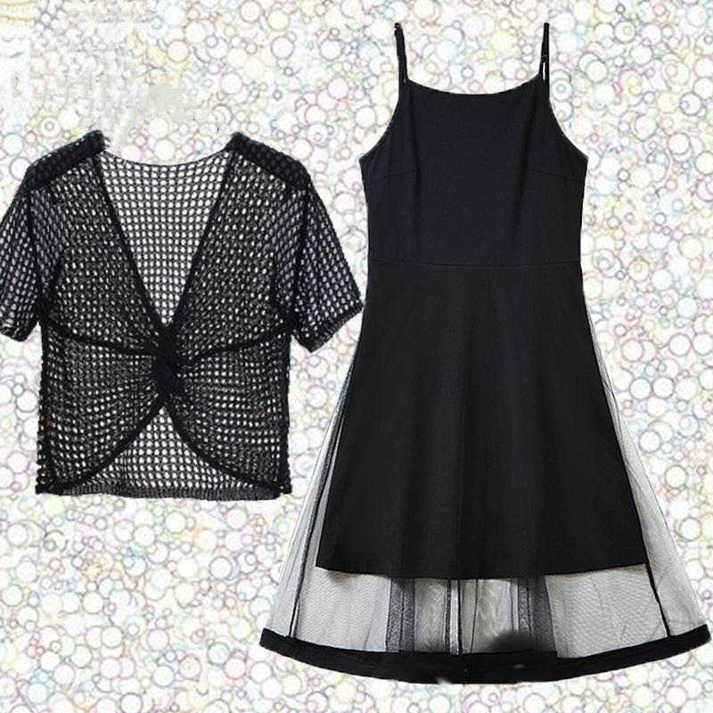 Single/Two-Piece Dress Summer Wear Waist-Clinching Slimming Elegant Lace Net Skirt Set