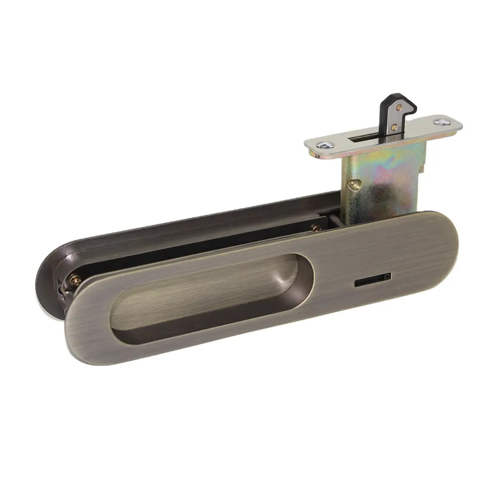 Cerradura de puerta deslizante japonesa de aleación de zinc gruesa cerradura de puerta deslizante de baño incrustada cerradura de puerta deslizante de cocina interior cerradura de puerta deslizante de madera gancho