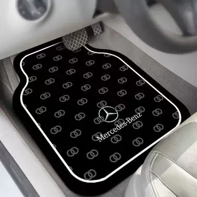 Avtomobil döşəmə paspasları: Universal Full Set of Absorbent Diatomaceous Earth - mercedes-benz-logo-black-and-blue-6050cm-25mm-diatom-mud-front-foot-pad-single-side