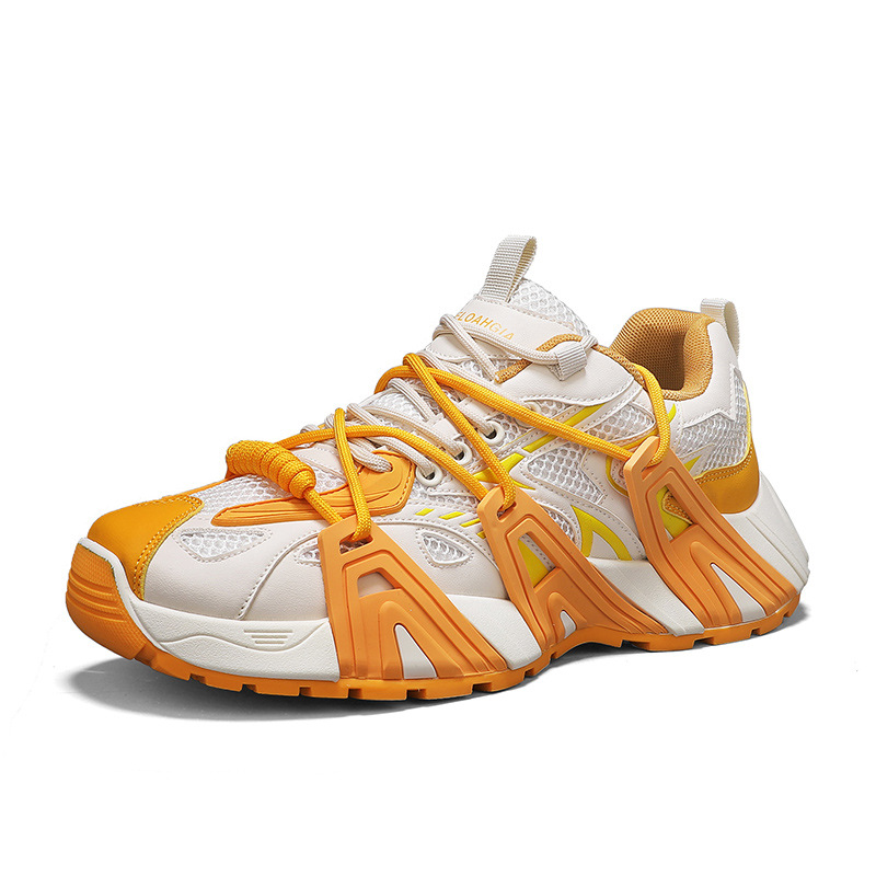 Cross-border 2025 estilo caliente tejido volador transpirable ocio deportes para correr zapatillas de malla comercio exterior trabajo al aire libre cuatro estaciones para hombres en vivo