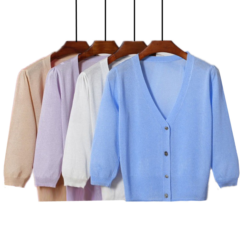 summer flashing silk short cardigan