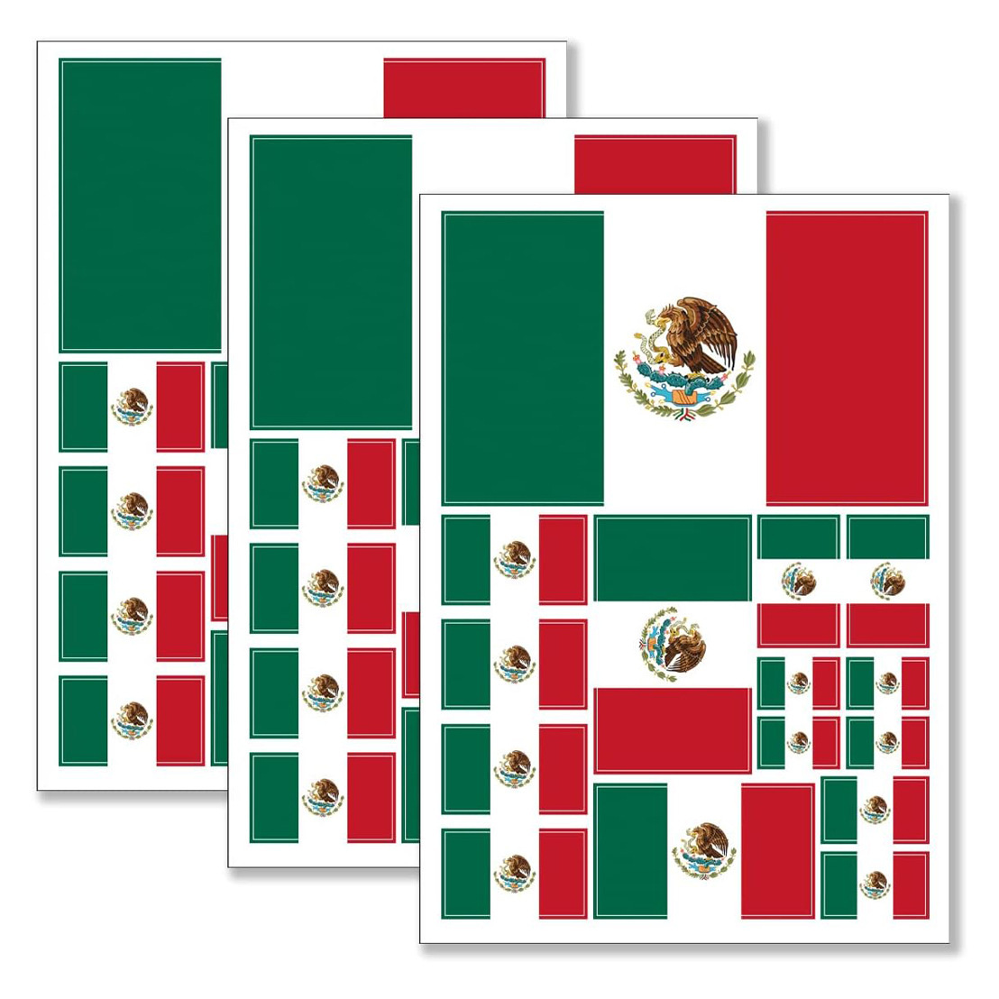 Amazonas pegatinas de bandera mexicana pegatinas impermeables de México en varios tamaños 21x29.7cm