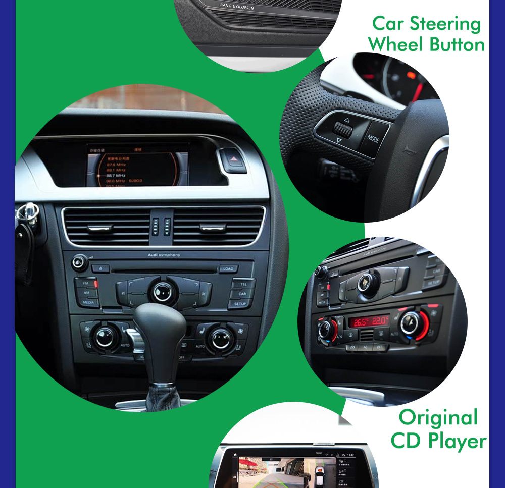 Suitable for Audi Series Linux System Car Navigation All-In-One Machine Supports Carplay Central Control Large Screen Navigator