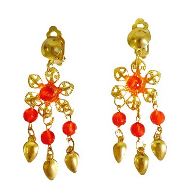Золотистые серьги для танца живота JinHang Craft с подвесками (плакучая слива), аксессуар для сценического костюма
