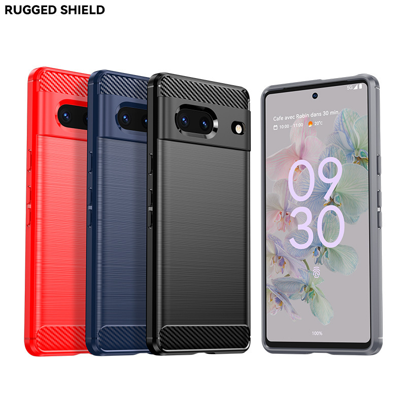 Applicable to Google Pixel7A mobile phone case Google Pixel7Pro brushed carbon fiber drop-resistant protective case Silicon soft case