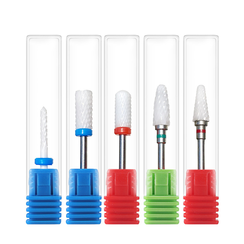 acero tungsteno uñas pulizando cabeza caja cerámica pulizante de piel muerta pretratamiento de eliminación de uñas pulizante herramienta de uñas
