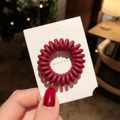 ネットセレブ カラフル電話コード ヘアゴム レディース ヘアロープ 韓国つや消し シンプル ゴムバンド ヘアネット ネットセレブ ヘアロープ ベーシックモデル|undefined