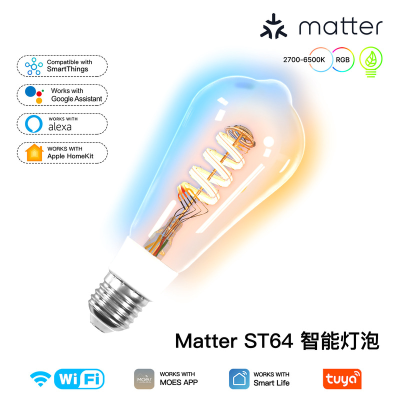 Wifi Tuya Smart Home Matter Bulb App Remote Control 5W Music Rhythm Smart Led Light Wifi Tuya Smart Home Matter Bulb App Remote Control 5W Music Rhythm Smart Led Light