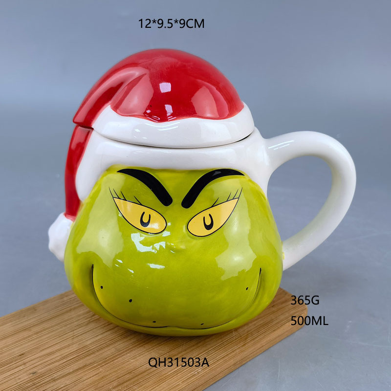 Taza navideña de cerámica, taza de leche con diseño de muñeco de nieve navideño, taza de agua, taza de oficina, taza con relieve 3D, regalo de Navidad