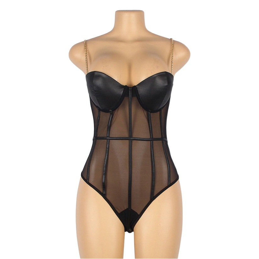 El comercio exterior de suministro europeo y americano mono sexy pijamas de malla perspectiva flirting tentación caliente hermana gorda Open-end libre apagado