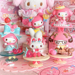 美楽蒂アフタヌーンティーシリーズ三麗鴎盲箱公仔フィギュア少女心人形テーブル置物女の子プレゼント