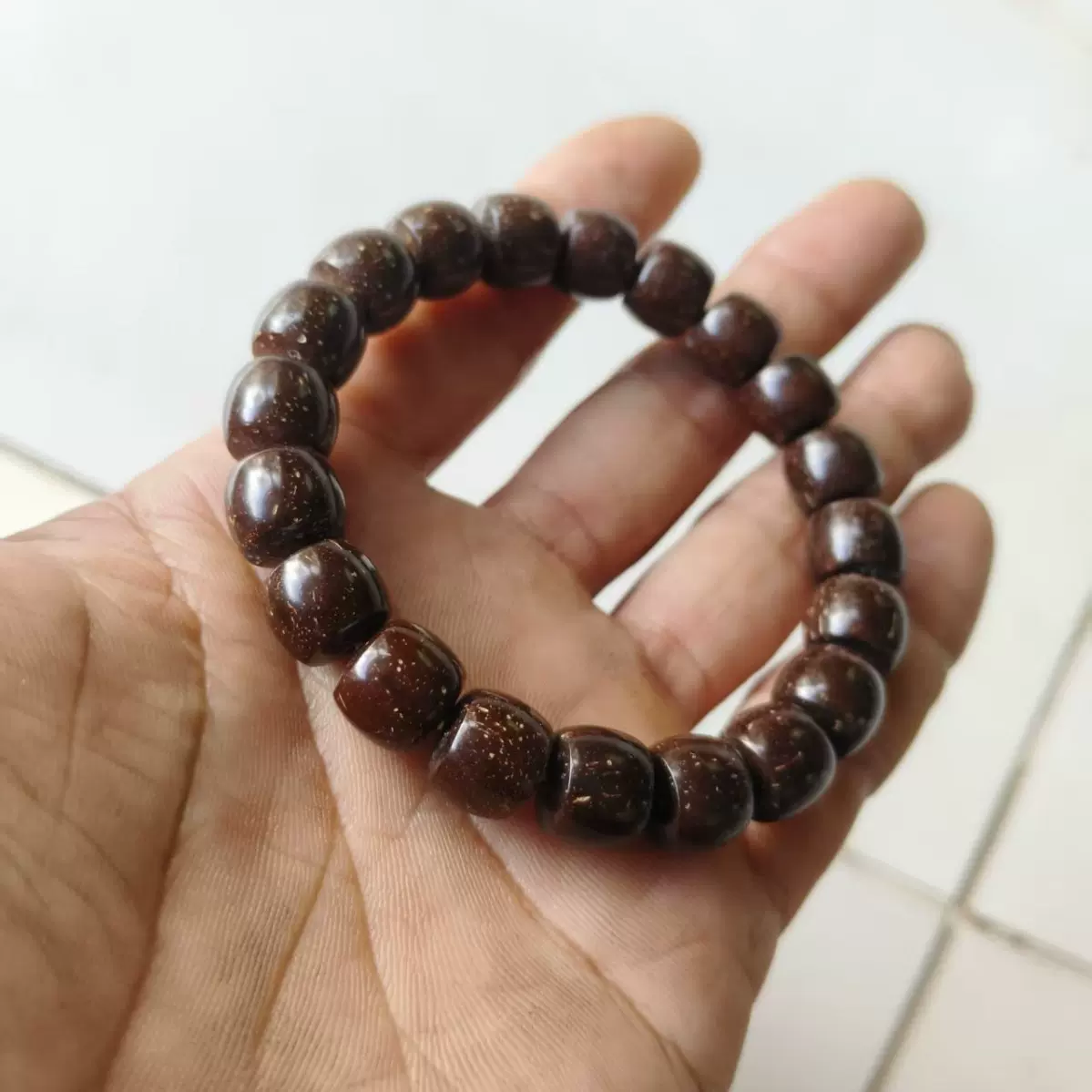 保真原生态椰蒂印尼老料单圈手串直切老型桶珠男女文玩圆珠