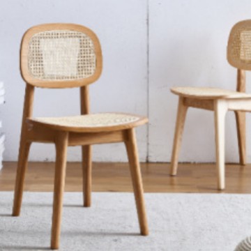 Sillas de comedor de alta gama para habitaciones privadas de hotel, sillas de comedor vintage de diseño, sillas de ratán de madera maciza, sillas de ocio, exclusivamente para suministro transfronterizo.