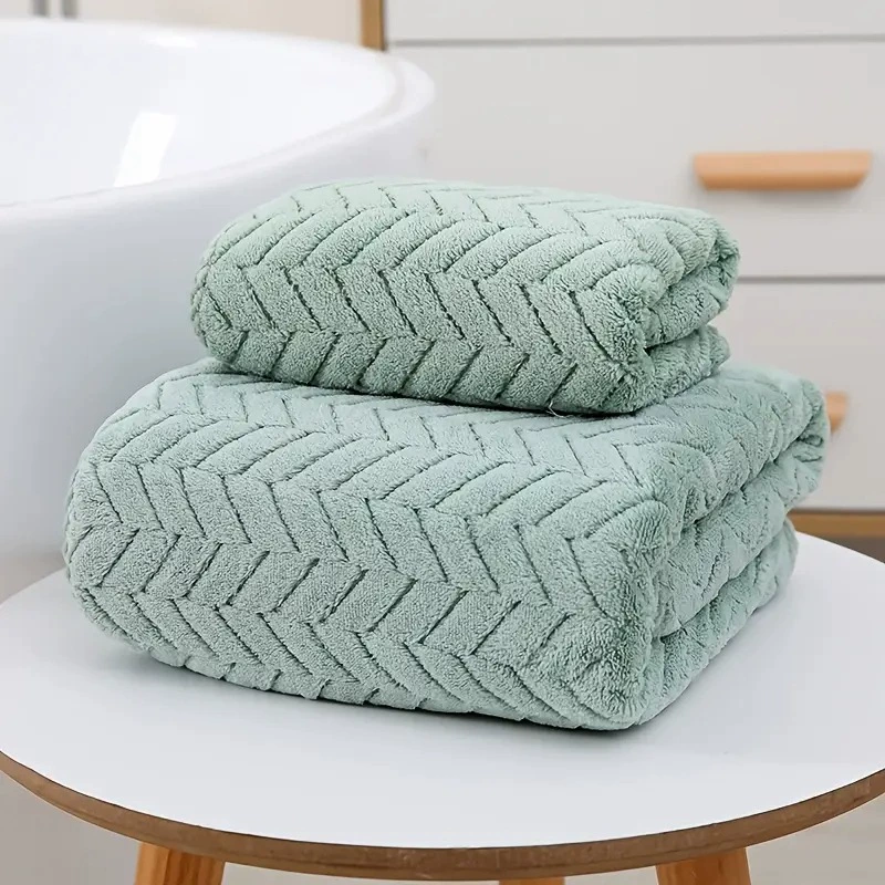 跨境贴标Temu代发毛巾towel经编珊瑚绒麦穗包边70140浴巾沙滩巾