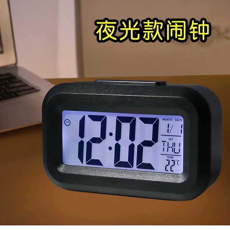 빛나는 온도 시간 작은 알람 시계 데스크탑 데스크 시계를 가진 다기능 전자 시계 학생 기숙사 침대 옆 전자 시계