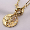 Brand copper pendant, chain suitable for men and women, necklace, accessory, European style, 18 carat, golden color, punk style