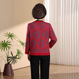 中老年女秋冬款妈妈混纺针织衫拉链开衫加厚上衣奶奶装毛衫外套女，女装针织衫/毛衣，妃慕昵服饰